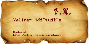 Vallner Mátyás névjegykártya